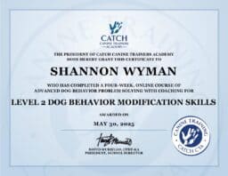 Shannon Wyman Behavior Level 2 OW Certificate Catch Shannon Wyman Behavior Level 2 OW Certificate Catch 1 pdf